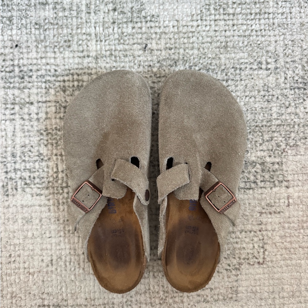 Birkenstock Boston Taupe Suede